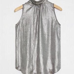 Maeve Shimmering Silver Sleeveless Blouse